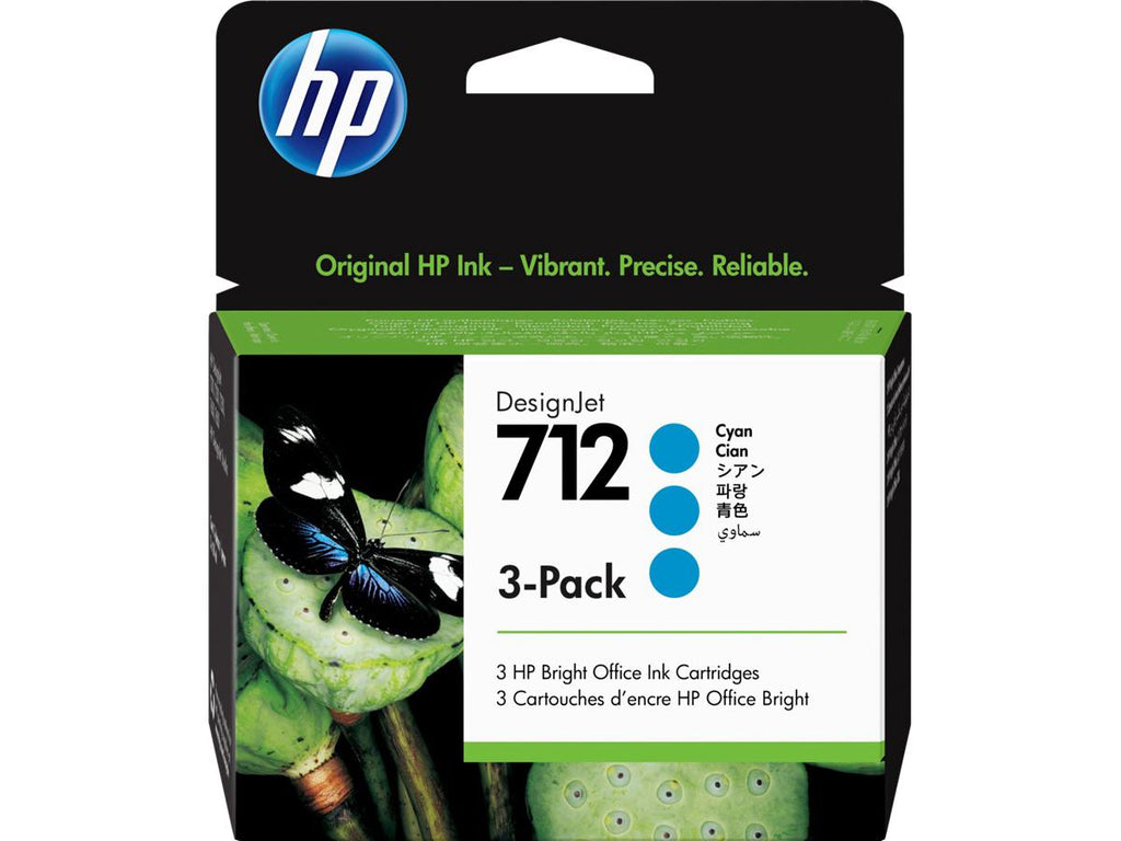 HP 712 Cyan Designjet Ink Cartridge 3-Pa — Freedom Paper