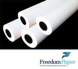 17 in. x 500 ft.  20 lb. Opaque White Bond (430) (24 Rolls) Taped