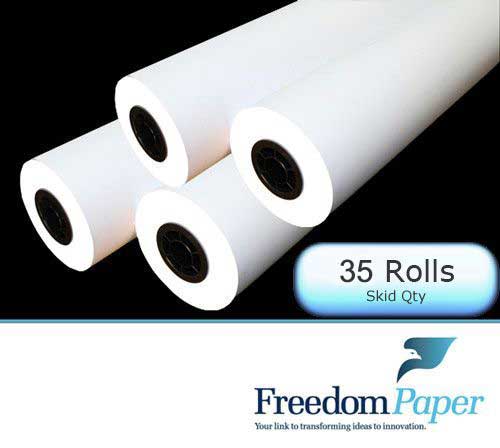 36 in. x 500 ft.  20 lb. Opaque White Bond (430) (24 Rolls) Taped