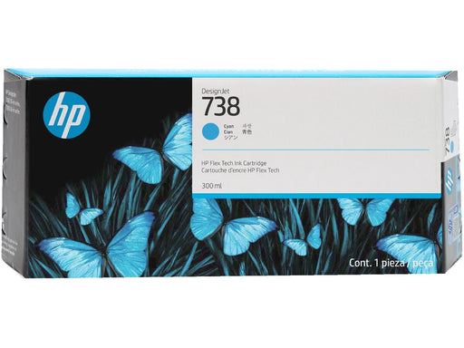 HP 738 300 Mil Cyan DesignJet Ink Cartridge