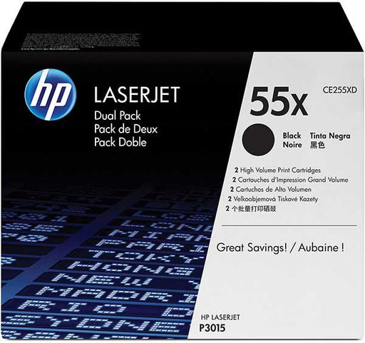 HP LJ CE255X Black Cartridge 2 Pack