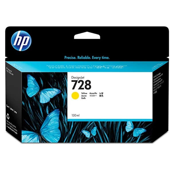 HP 728 Yellow Original Ink Cartridge (130 ml)