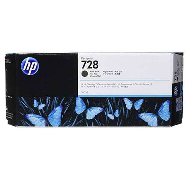 HP 728 Matte Black Original Ink Cartridge (300 ml)