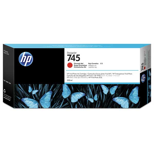 HP 745 Chromatic Red Original Ink Cartridge 300 ml