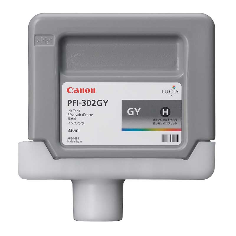 Canon PFI-302GY - Pigment Gray Ink Tank (330 ml)
